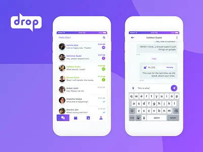 Drop App app chat design doctor grid healthcare ios logo medical patient ui ux