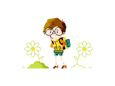 Schoolboy adobeillustrator adobephotoshop art artwork brushes colored design dribbble flat design illustration school schoolboy texture vector