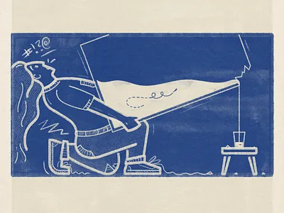 Pouring One Out for the Little Guy character digital figure gig halftone illustration texture water