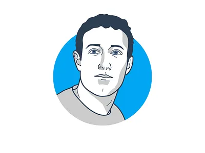 Mark the trader facebook icon illustration mark zuckerberg portrait trader trading vector