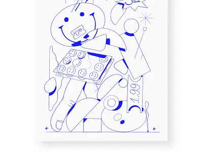 Pyramid scheme abstract illustration poster price shadow shapes smily stickers