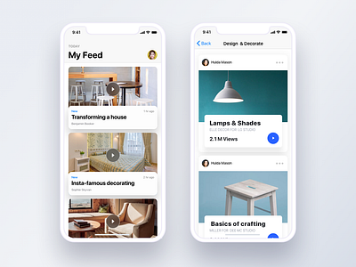 Video Player android app cards feed ios list musicplayer search trending uikit video