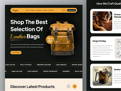 Ecommerce Website - UX UI Design bag case study e commerce e commerce design ecommerce home page landing page marketplace online store product project saas shop shopify shopping web web design website website design woocommerce