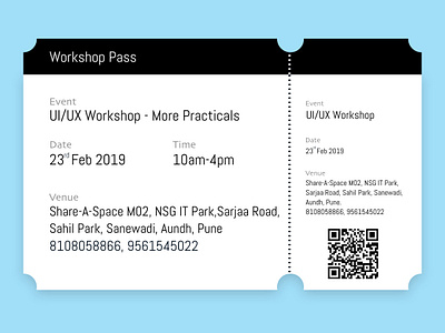 DailyUI#15 - Event Pass designer pass pune uiux workshop