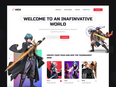 XBOX - Games Website character design esports gaming website illustration interface landing page mascot online game video game web app web development website ui