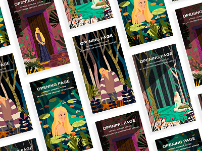 Spring, summer, autumn and winter illustration autumn character plant spring summer winter 插图