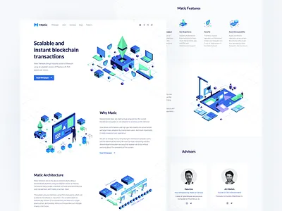 Matic Network Landing Page bitcoin blockchain website content delivery cryptocurrency crypto dark landing page ui data storage decentralized network minimal clean design security hosting platform serverless hosting ui ux