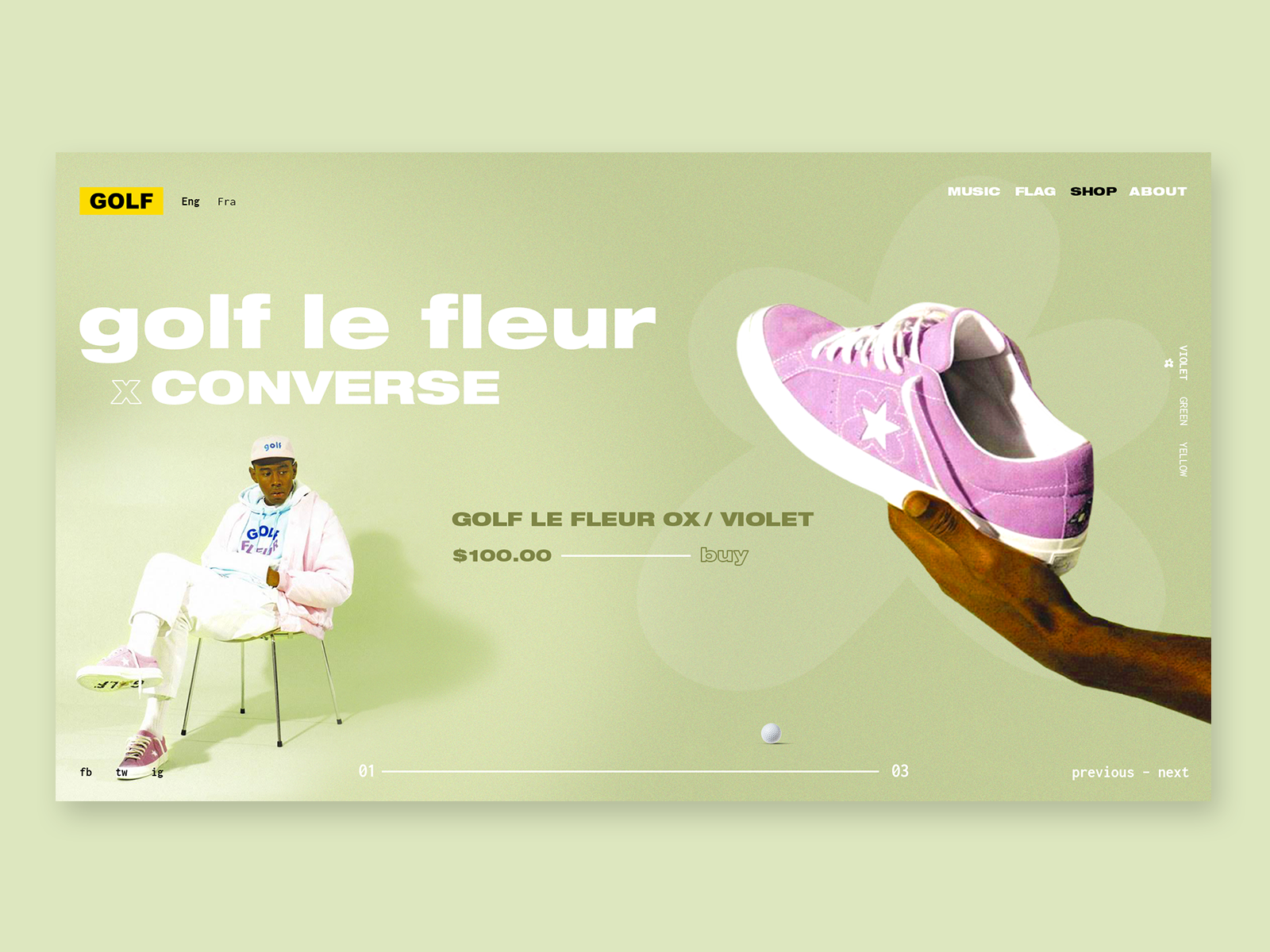 Example of GOLF WANG by Tyler, The Creator - redesign