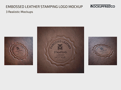 Free Embossed Leather Stamping Logo Mockup company embossed free freebie leather logo logos mockup mockups photoshop psd sign stamping template templates