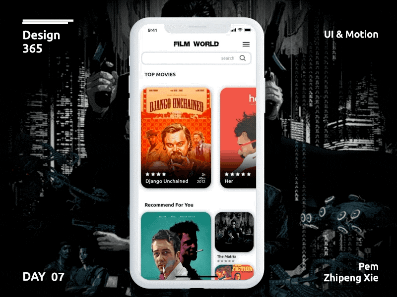 Day 07 - Movie app home screen scrolling #Design365 appdesign dailyui iosapps iosdesign mobileapp prd prototype sketchapp ui uidaily uidesign uigradient userexperience userinterface userinterfacedesign uxdaily uxgradient uxigers web websites