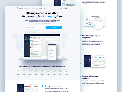 Awario Special Offer Landing Page app color design interface landing landing page page smm special offer web website