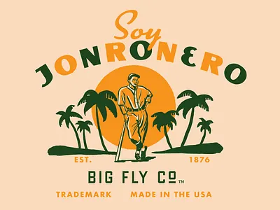 Big Fly en Espanol - Jonronero baseball baseball bat besbol illustration palmtrees retro spanish tropical vintage