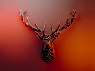 Clearly a Deer 3d 3d art abstract abstract art artwork blender blender3d color concept deer deers design geometic gradient hot illustration simple yellow