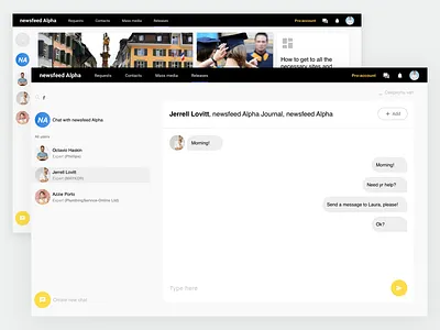 Chat/Messanger - Web chat contacts dashboard design feed flat interface material messanger news feed sketch ui uidesign ux web web app