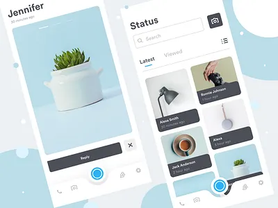 Chat App camera chat chat app clean color design dribbble feeds iphone x minimal minimal app mobile app mobile ui news feed post premium setting simple status ui