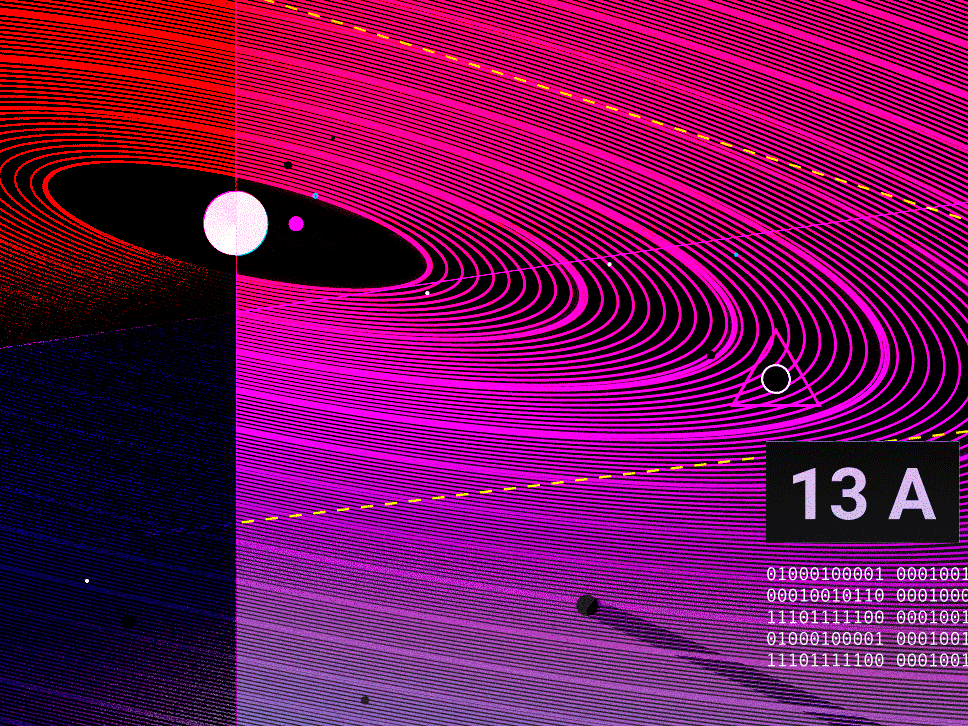 Space Readout on 1994 binary illustration outer space planets space stars