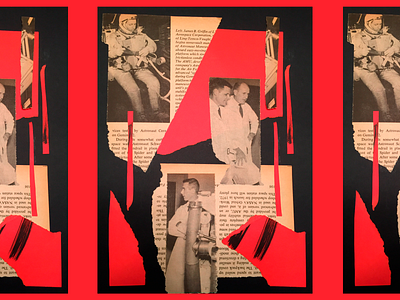 NASA Collage collage cut paper moon nasa paper space vintage