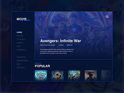 Daily UI #025 / TV App adobe xd app blue branding challenge colors daily daily 100 challenge daily ui design illustration illustrator logo movie series streaming typography ui ux vector