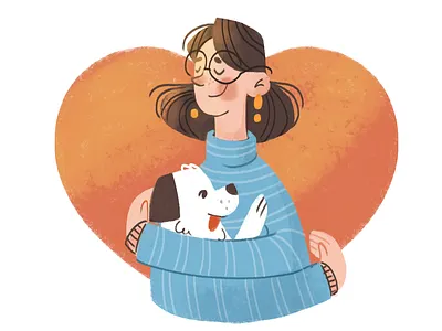 Dog Lover dog heart hug illustration illustrator love pet texture