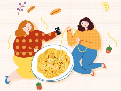 Food illustration branding cartoon cut design illustrations ui