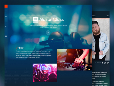 JBL MasterClass - V2 art direction branding homepage landing page logo responsive ui ux visual design web design