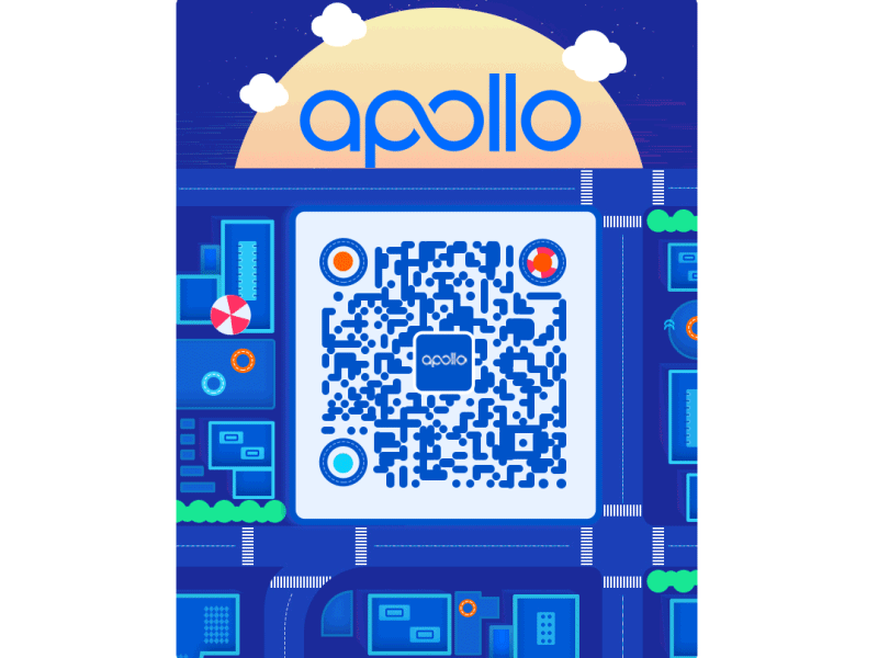 QR coda apollo blue car cloudy design illustration qr qr coda 二维码 插画