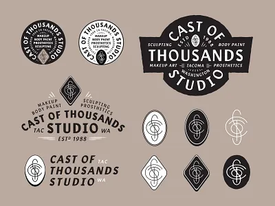 Cast Of Thousands badge branding design monogram typography