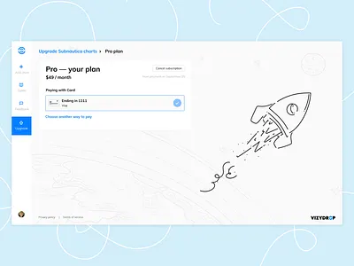 Vizydrop payment page charts data analysis illustration reports