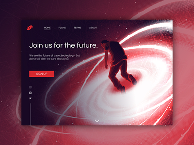Daily UI 003 - Landing Page blue branding dailyui dailyui 003 drawing fui illustration landingpage logo typography ui ux web