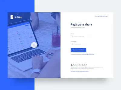 Register page blue email faq form login password register sign in sign up ui ux video