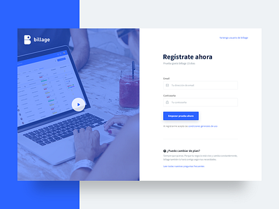 Register page blue email faq form login password register sign in sign up ui ux video