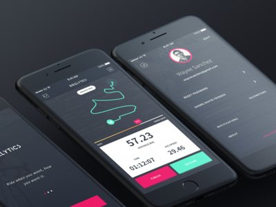 Ridelytics Mobile App dark app dark ui ui ux