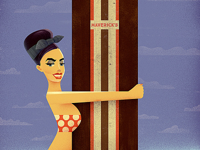 Poster Pin-Up Girl digital digital art girl illustration ocean photoshop pinup girl poster poster art sea sexygirl surf surfboards wacom cintiq