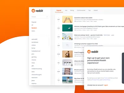 Reddit Redesign - Freebie animation branding clean design flat free freebie icon illustration ios kit logo minimal mockup template ui ux vector web website