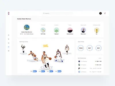 GSW concept curry dashboard nba finals ui warriors
