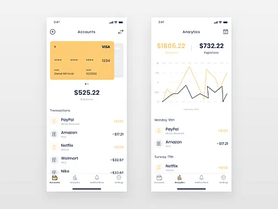 BT Pay Mobile App Redesign banking bottom chart creditcard expenses icome icons mobile navigation tracking