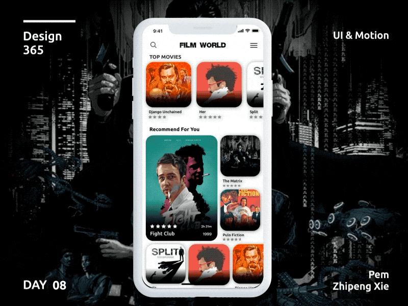 Day 08 - Movie app & loading animation #Design365 appdesign dailyui iosapps iosdesign mobileapp prd prototype sketchapp ui uidaily uidesign uigradient userexperience userinterface userinterfacedesign uxdaily uxgradient uxigers web websites