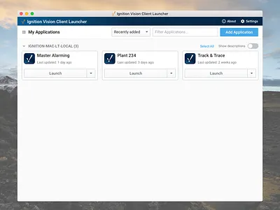 Ignition Desktop Launchers automation crud dashboard data desktop industrial interface manager ui ui design web app