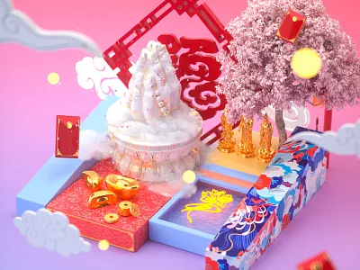 Chinese flavor-2 c4d oc 插图 设计