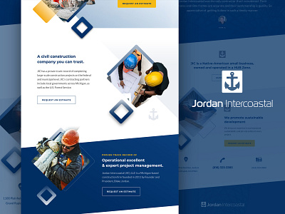 Jordan Intercoastal Website Midsection abstract banner box design boxes clean construction construction website diagonal diamonds excavation gradient layout lines patterns shapes shoreline simple web design website website banner