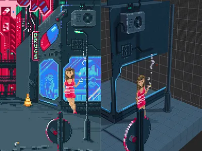Pixels & Voxels 3d cover art magicavoxel pixelart rxsolo