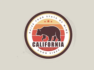 California Coaster bar branches brand branding california circle coaster design dribbble drinking g21 girard illustration sticker sticker mule usa