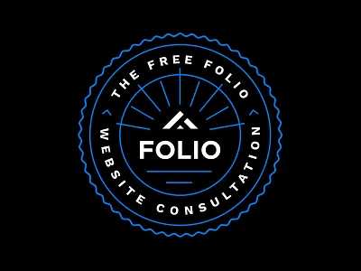 Free Folio Website Consultation badge badgedesign circles coasters curls design illustration illustrator lines outline shapes simple sticker mule