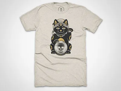 'Bad Fortune' on Cotton Bureau! cat cat illustration fortune fortune cat fortune teller gypsy skull
