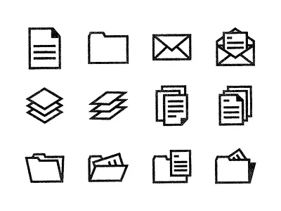 Paper Icons folder icon design icon set line art paper