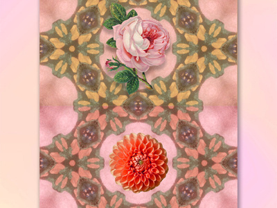 Floral Wreath floral wreath folk style moody moon surface pattern tropical gold