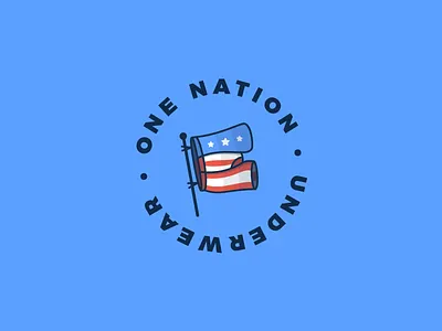 One Nation Underwear america country funny humor illustration logo patriotic sticker design stickermule underwear usa