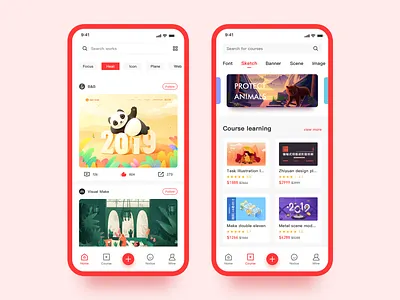 Red club app design icon team ui ux 应用 设计