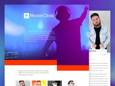 JBL MasterClass - V1 art direction branding homepage landing page mobile responsive ui ux