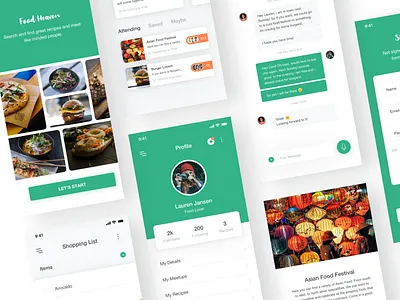 Food Heaven App Case Study animation app behance case study chat color concept design food interface ui ux